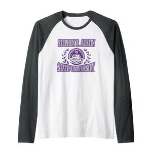 Stephen F. Austin State University Men's Raglan Shirt - White and Gray